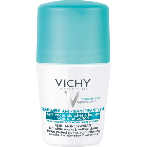 VICHY Deodorant Anti-Transpirant 48 h Roll-On Anti weiße und gelbliche Flecken, 50 ml Lösung