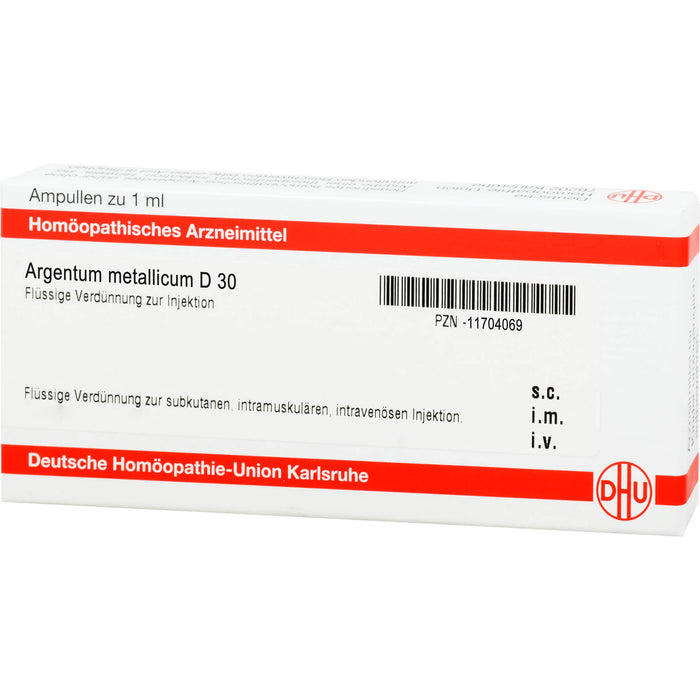 DHU Argentum metallicum D30 Ampullen, 8 pcs. Ampoules