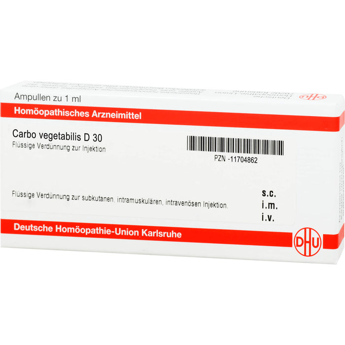 DHU Carbo vegetabilis D30 Ampullen, 8 pc Ampoules