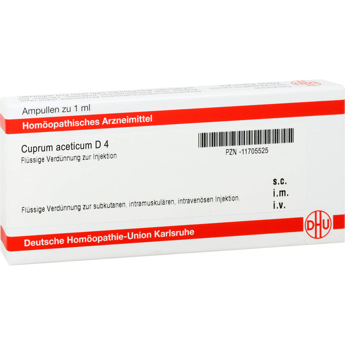 Cuprum aceticum D4 DHU Ampullen, 8 pcs. Ampoules