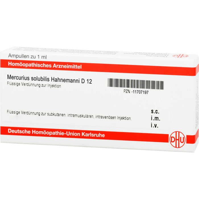Mercurius solubilis Hahnemanni D12 DHU Ampullen, 8 pcs. Ampoules