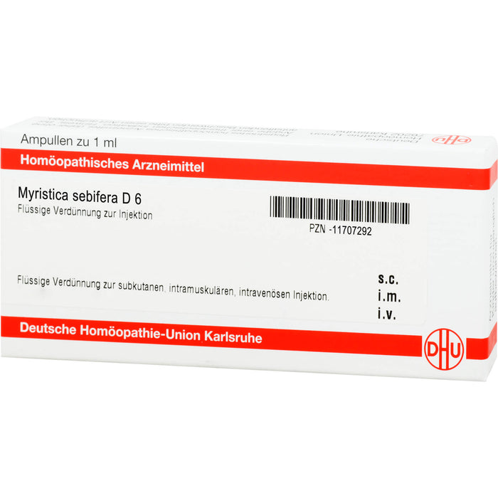 Myristica sebifera D6 DHU Ampullen, 8 pcs. Ampoules