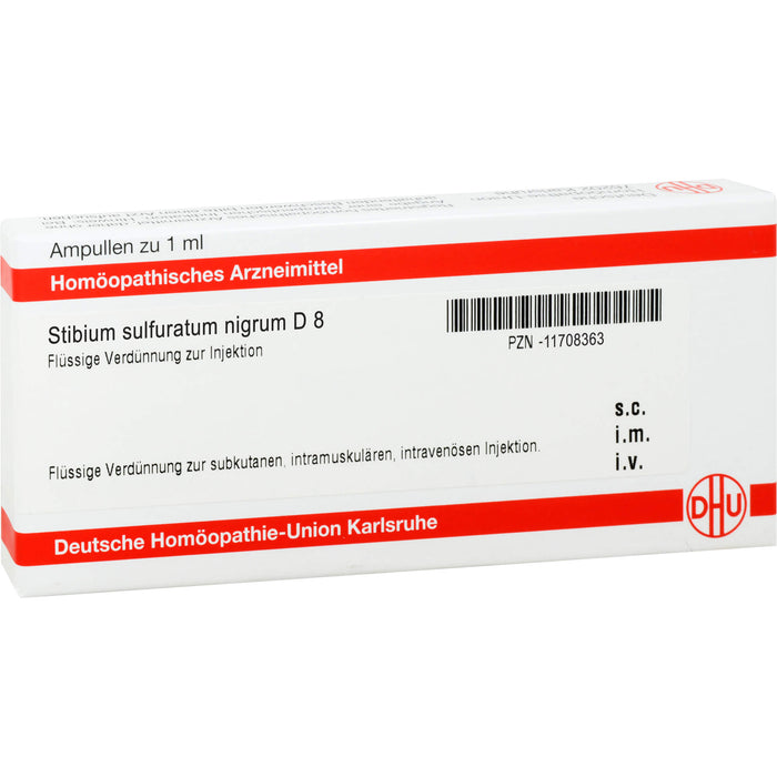 Stibium sulfuratum nigrum D8 DHU Ampullen, 8 pcs. Ampoules