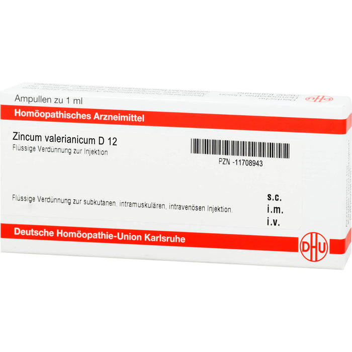 DHU Zincum valerianicum D12 Ampullen, 8 pc Ampoules