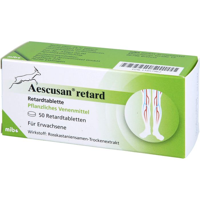 Aescusan Retardtabletten Venenmittel, 50 pcs. Tablets
