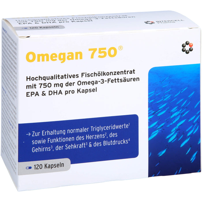Omegan 750 Kapseln zur Erhaltung normaler Triglyceridwerte, 120 pcs. Capsules