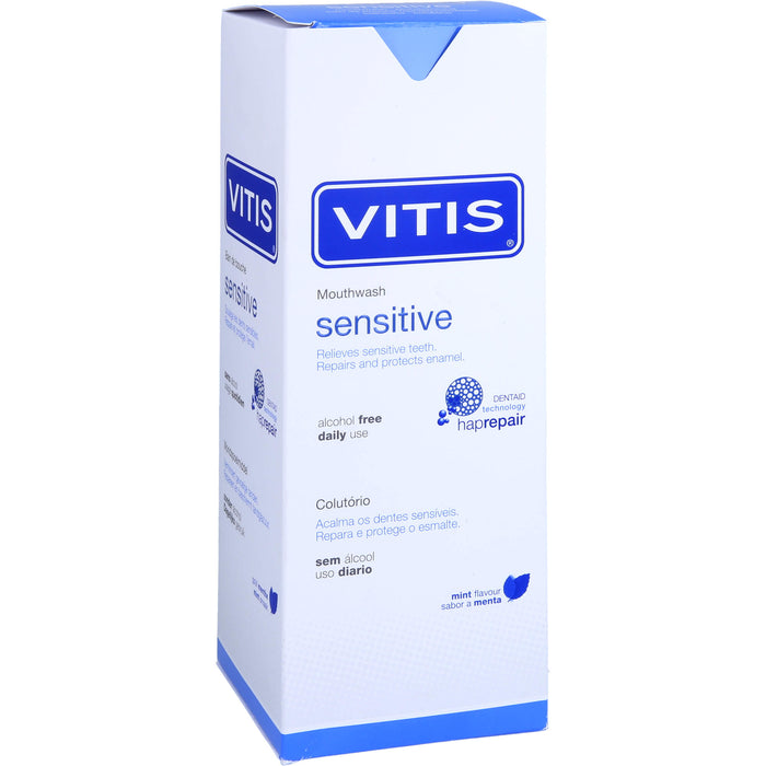 VITIS Sensitive Mundspülung lindert Zahnempfindlichkeit, repariert und schützt den Zahnschmelz, 500 ml Solution