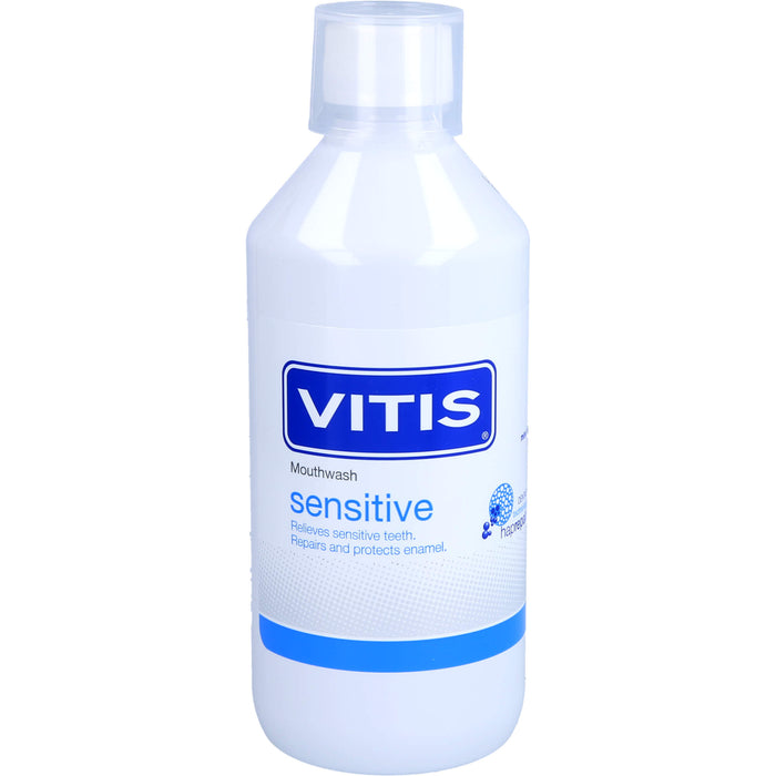 VITIS Sensitive Mundspülung lindert Zahnempfindlichkeit, repariert und schützt den Zahnschmelz, 500 ml Solution