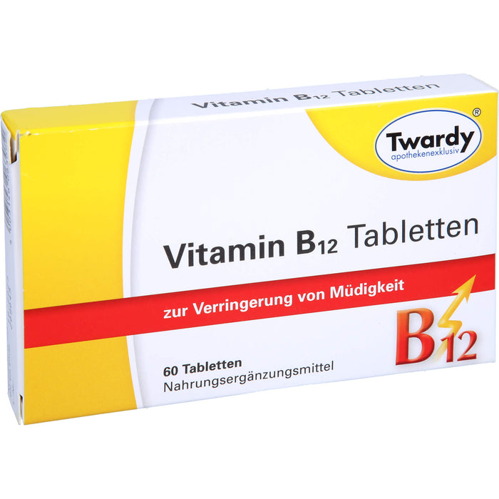 Twardy Vitamin B12 Tabletten zur Verringerung von Müdigkeit, 60 pc Tablettes