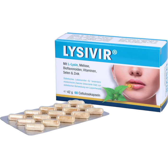 Lysivir Kapseln zur diätetischen Behandlung von Lippenherpes, 60 pcs. Capsules