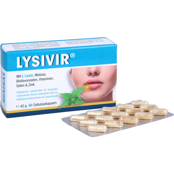 Lysivir Kapseln zur diätetischen Behandlung von Lippenherpes, 60 pcs. Capsules