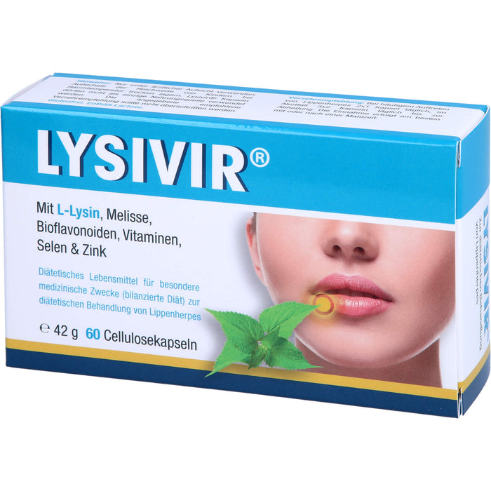 Lysivir Kapseln zur diätetischen Behandlung von Lippenherpes, 60 pcs. Capsules