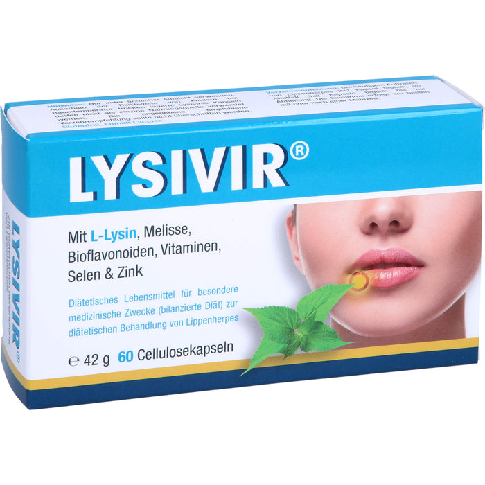 Lysivir Kapseln zur diätetischen Behandlung von Lippenherpes, 60 pcs. Capsules