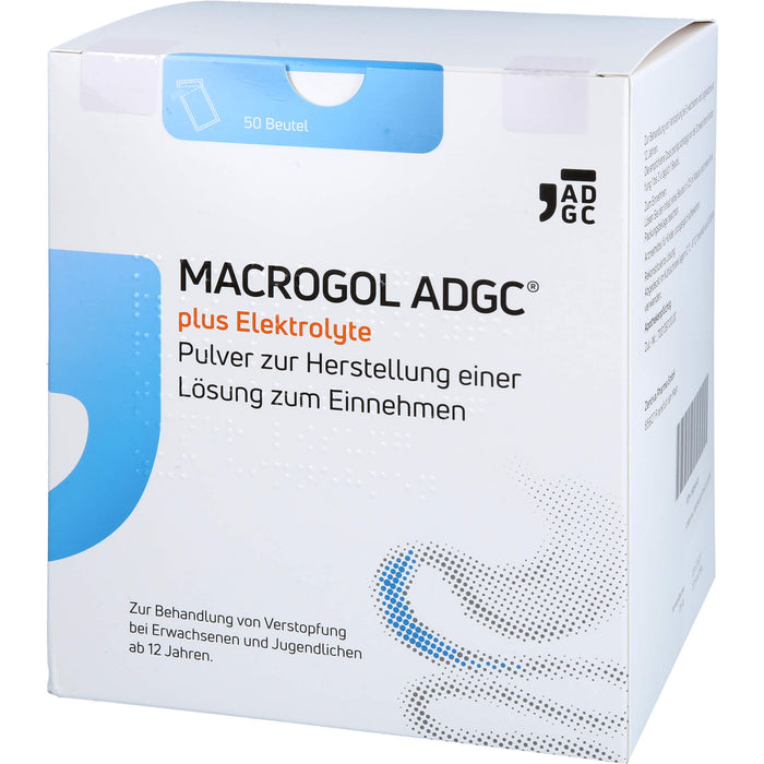 ADGC Macrogol plus Elektrolyte Pulver gegen Verstopfungen, 50 pc Sachets