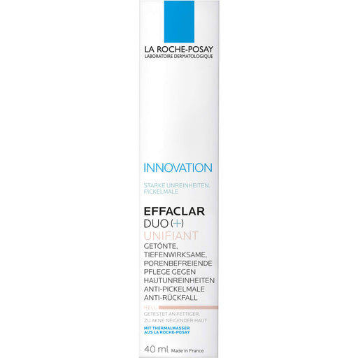La Roche-Posay Effaclar Duo+M Unifiant getönte, dreifach tiefenwirksame Pflege gegen Unreinheiten Hell, 40 ml Creme