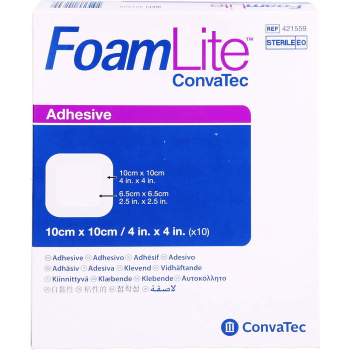 Foam Lite ConvaTec adhäsiv 10x10cm, 10 St VER