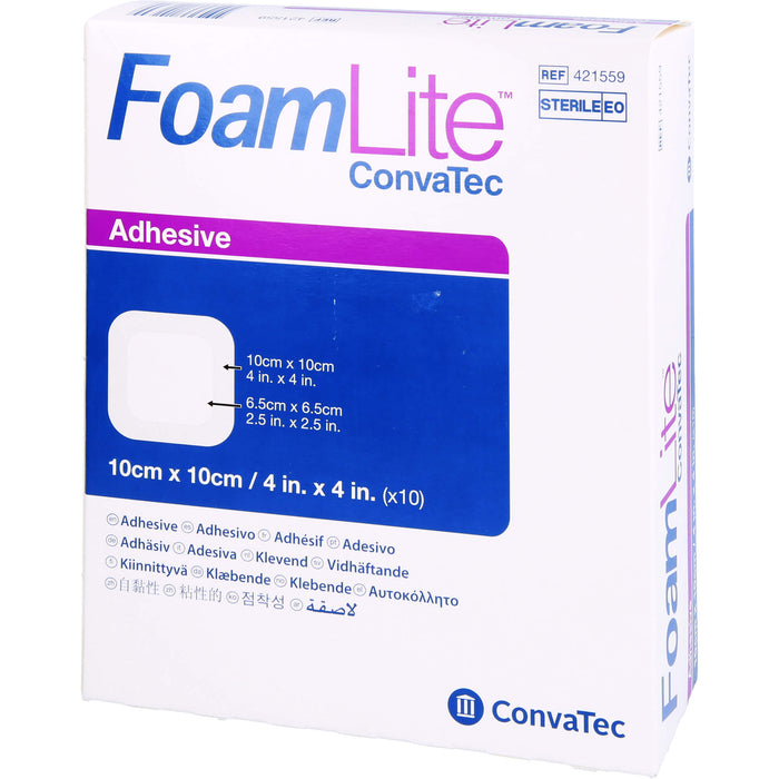 Foam Lite ConvaTec adhäsiv 10x10cm, 10 St VER