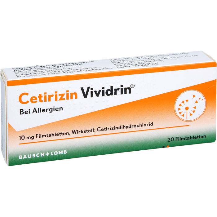 Cetirizin Vividrin 10 mg Filmtabletten, 20 pcs. Tablets