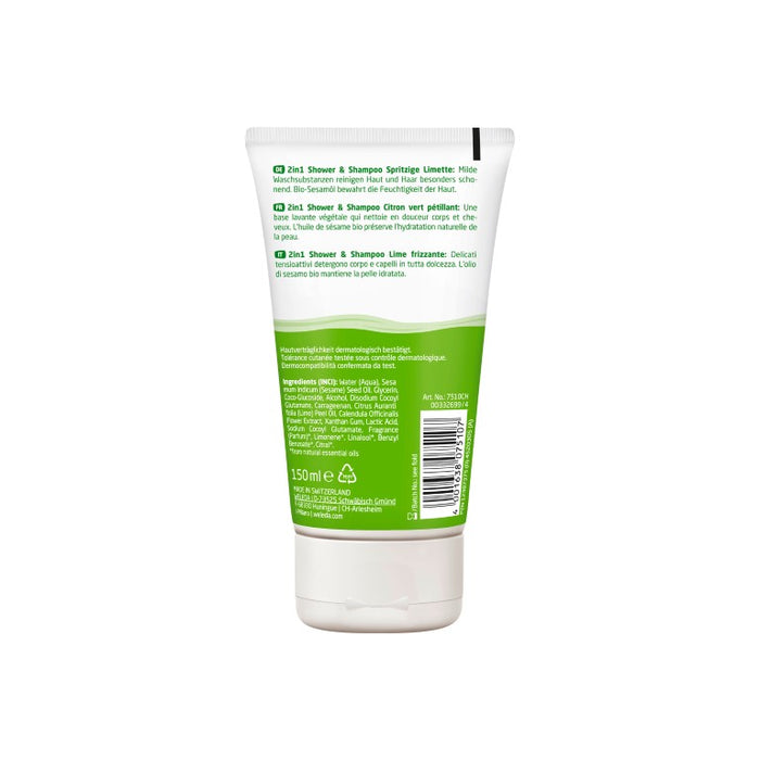 WELEDA Kids 2in1 Shower & Shampoo Spritzige Limette, 150 ml Duschgel