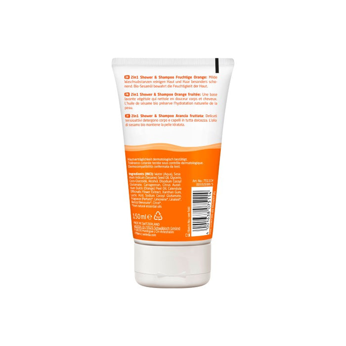 WELEDA Kids 2in1 Shower&Shampoo Fruchtige Orange, 150 ml Shower Gel