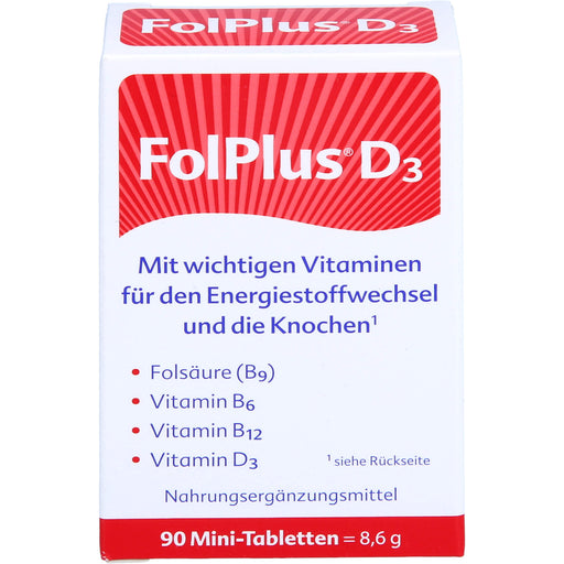 FolPlus + Vitamin D3 Mini-Tabletten, 90 St. Tabletten
