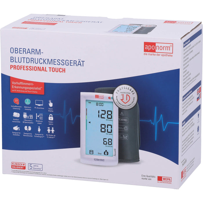 Aponorm Blutdruck Messgerät Prof. Touch Oberarm, 1 St