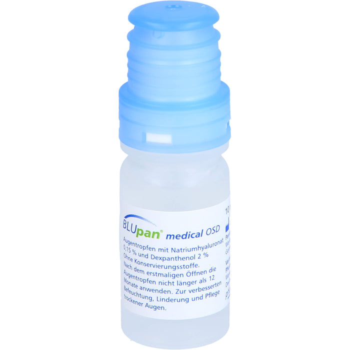 BLUpan medical OSD Augentropfen zur Befeuchtung, Linderung und Pflege trockener Augen, 10 ml Solution