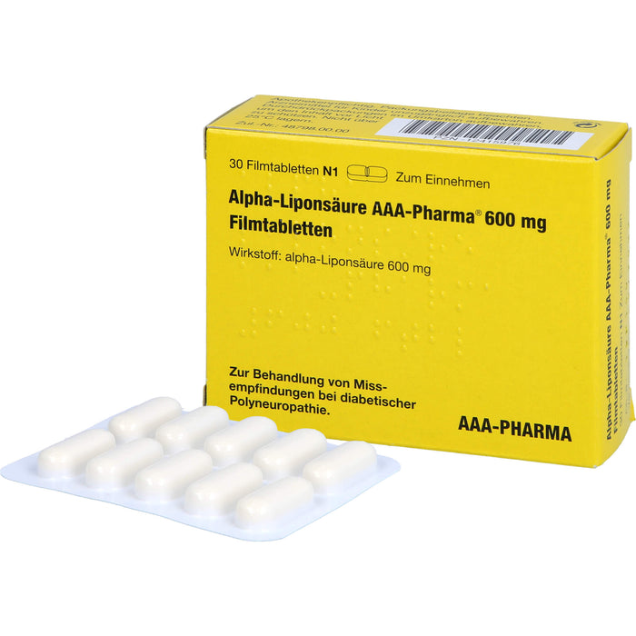 Alpha-Liponsäure AAA-Pharma 600 mg Filmtabletten, 30 pc Tablettes