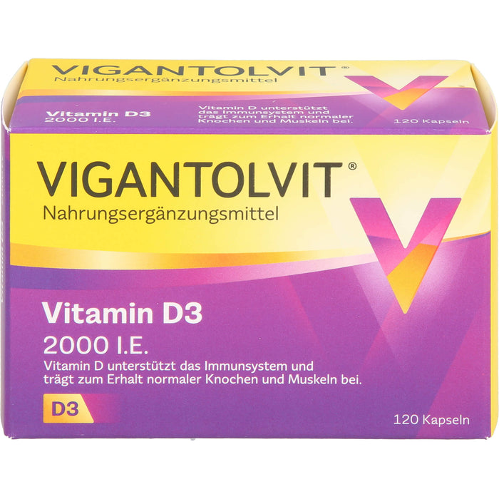 VIGANTOLVIT Vitamin D3 2000 I.E. Kapseln, 120.0 St. Kapseln