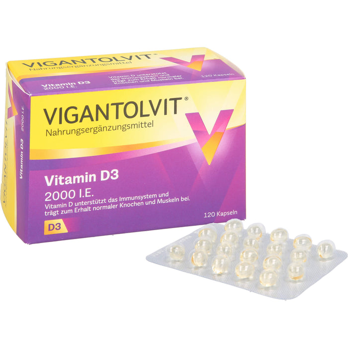 VIGANTOLVIT Vitamin D3 2000 I.E. Kapseln, 120.0 St. Kapseln