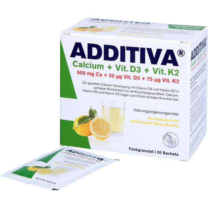 Additiva Calcium + D3 + K2 Granulat, 20 pcs. Sachets