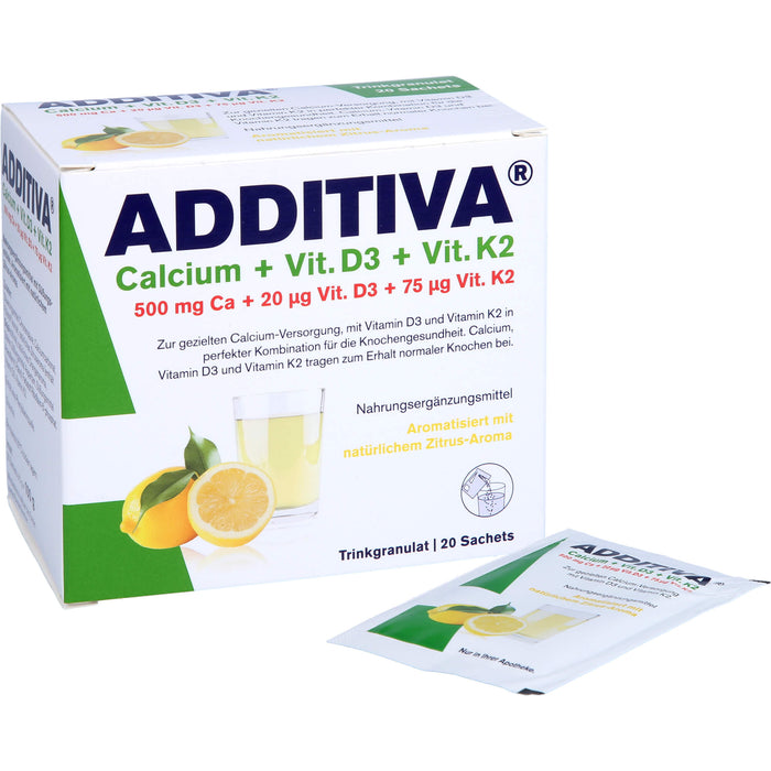 Additiva Calcium + D3 + K2 Granulat, 20 pcs. Sachets