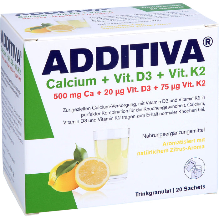 Additiva Calcium + D3 + K2 Granulat, 20 pcs. Sachets