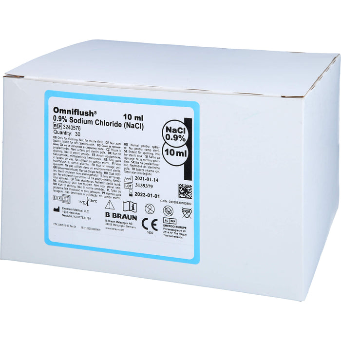 Omniflush 10 ml mit NaCl 0,9%, 30 pcs. Single dose containers