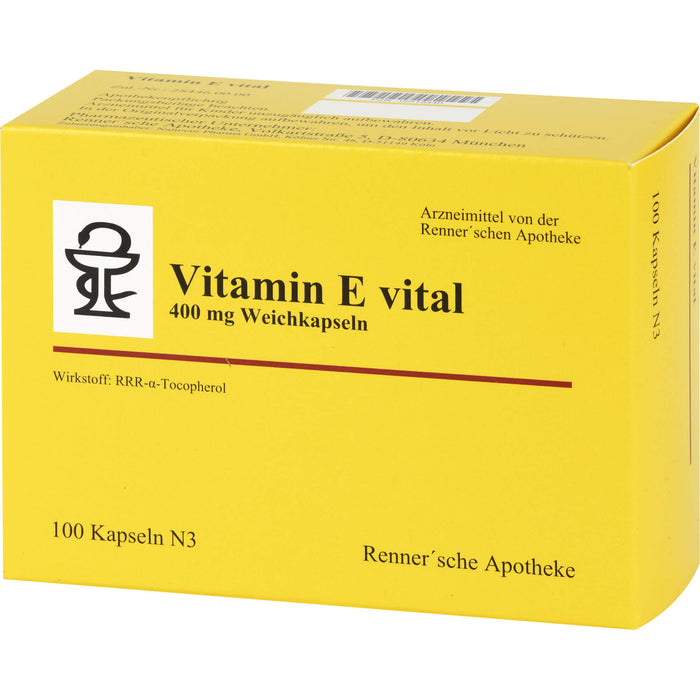 Renner'sche Apotheke Vitamin E vital 400 mg Weichkapseln, 100 St. Kapseln
