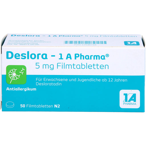 1 A Pharma Deslora 5 mg Filmtabletten bei Allergien, 50 St. Tabletten