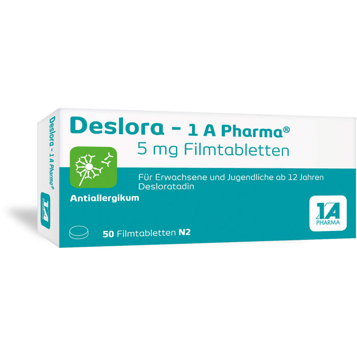 1 A Pharma Deslora 5 mg Filmtabletten bei Allergien, 50 pcs. Tablets