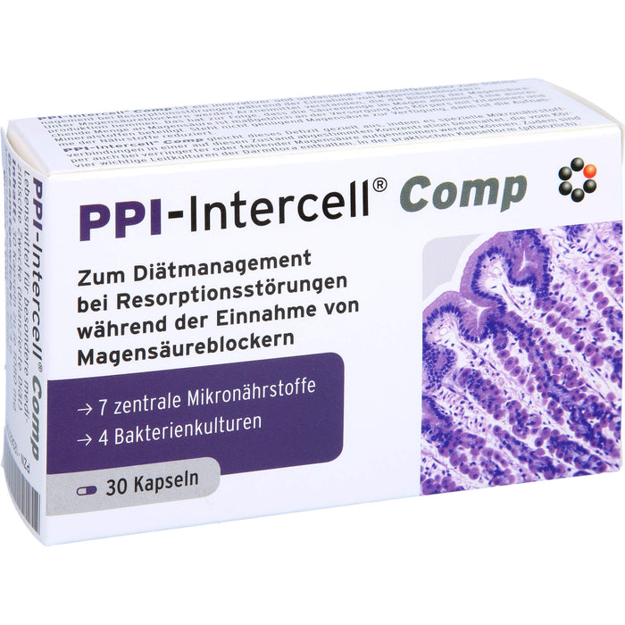 PPI-Intercell Comp Kapseln Resorptionsstörungen während der Einnahme von Magensäureblockern, 30 pcs. Capsules