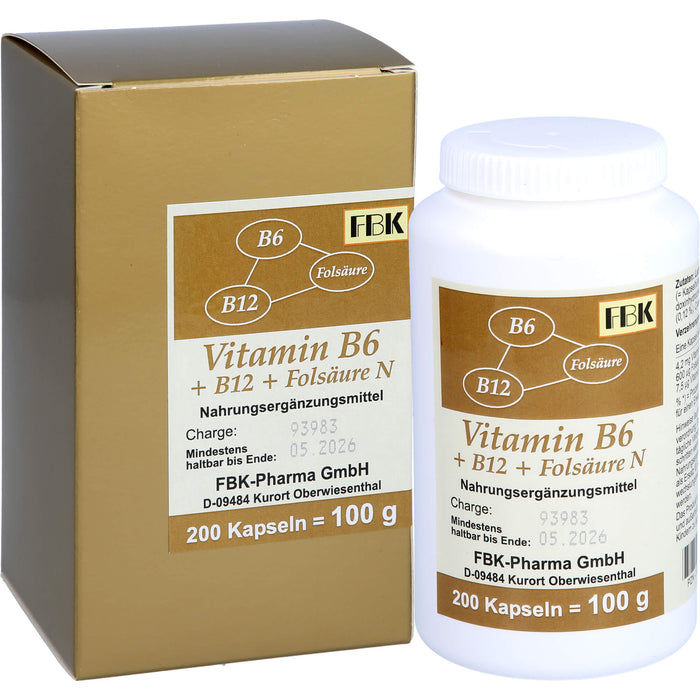 Vitamin B 6 + B 12 + Folsäure N Kapseln, 200 St KAP