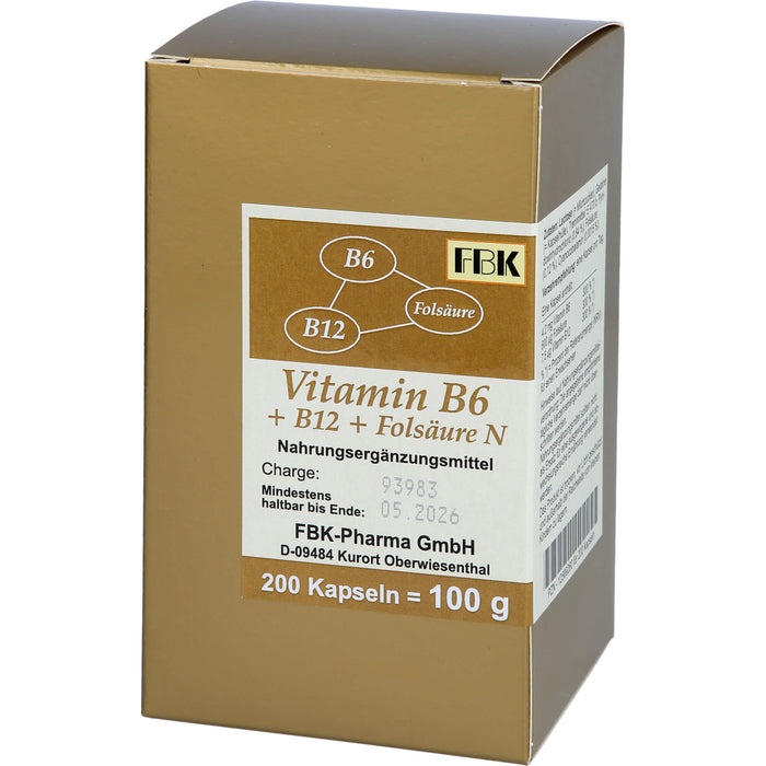 Vitamin B 6 + B 12 + Folsäure N Kapseln, 200 St KAP