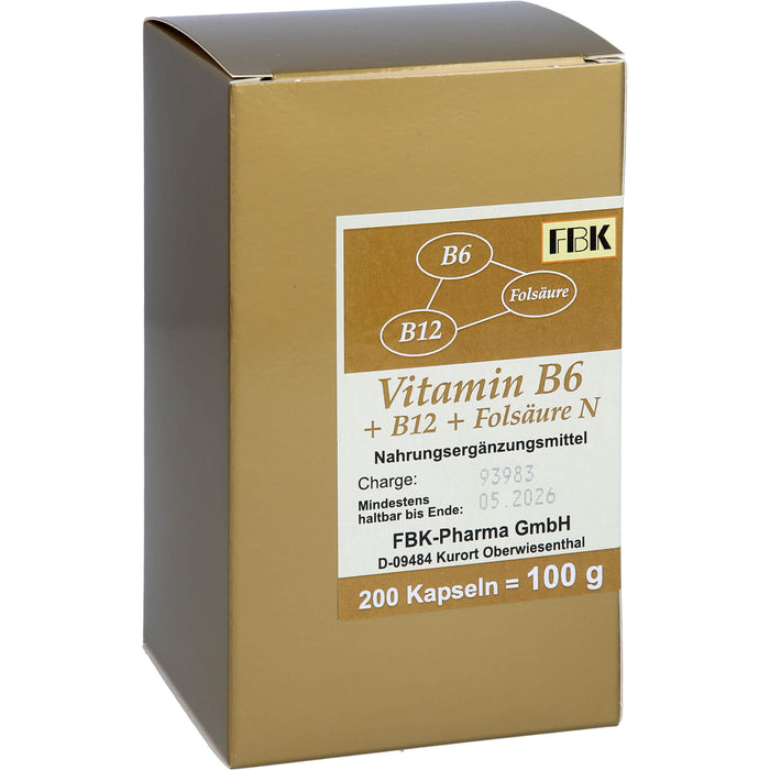 Vitamin B 6 + B 12 + Folsäure N Kapseln, 200 St KAP