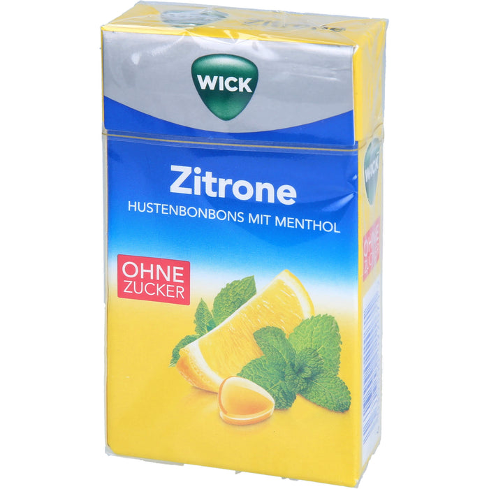 WICK Hustenbonbons Zitrone & natürliches Menthol ohne Zucker, 46 g Candies