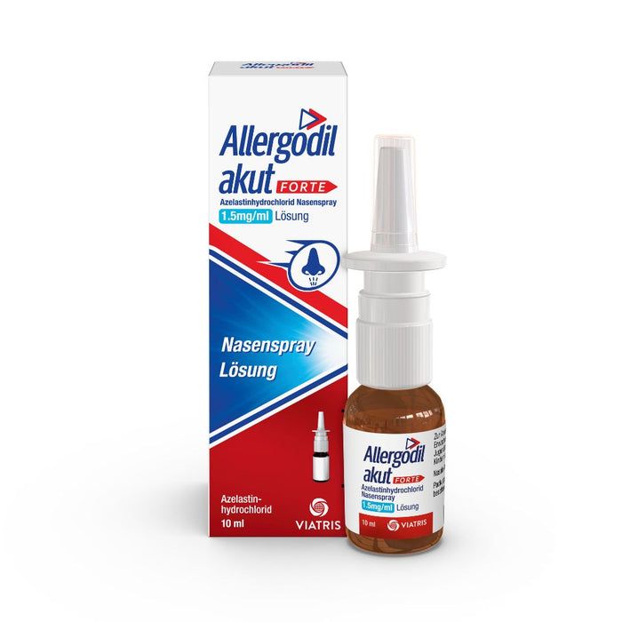 Allergodil akut forte 1,5 mg/ml Nasenspray gegen Heuschnupfen & nicht-saisonale allergische Rhinitis, 10 ml Lösung