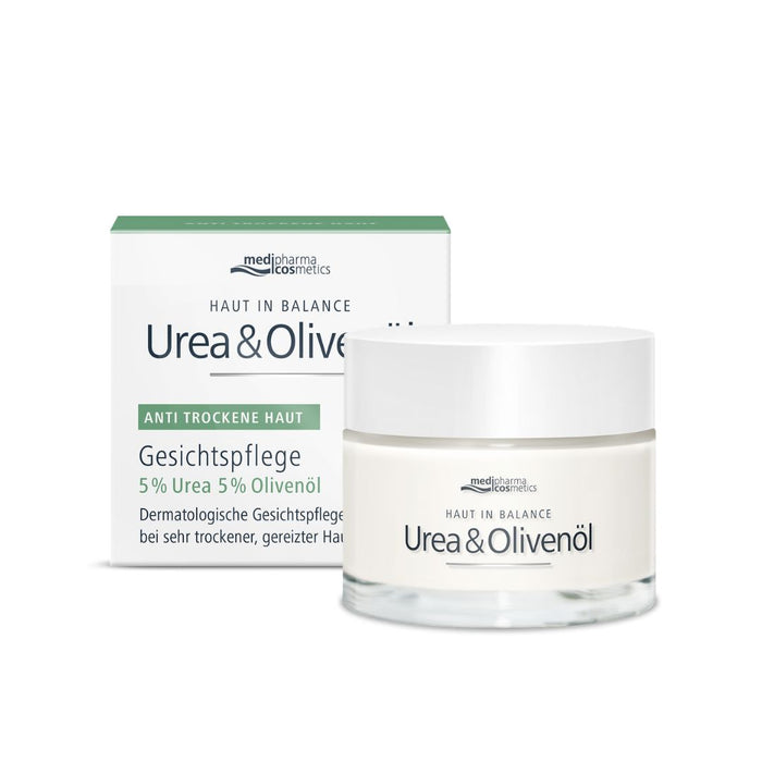 medipharma cosmetics Haut in Balance Urea & Olivenöl Gesichtspflege Creme, 50 ml Creme
