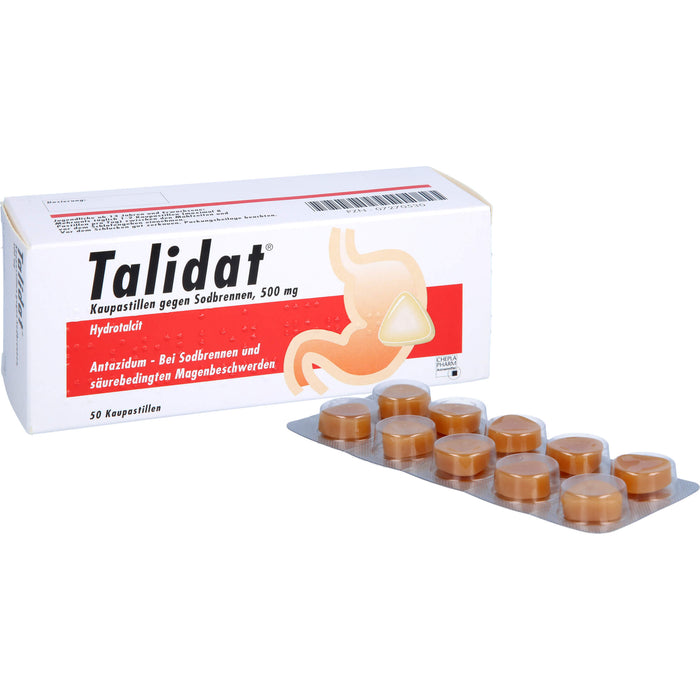 Talidat Kaupastillen gegen Sodbrennen, 50 St. Pastillen