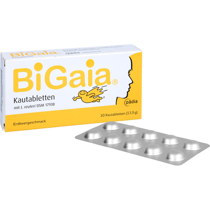 BiGaia Kautabletten mit Erdbeergeschmack, 30 St. Tabletten