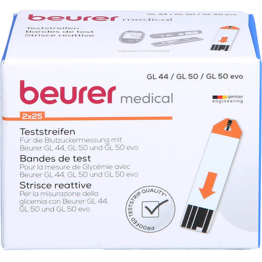 beurer medical Teststreifen für die Blutzuckermessung, 50 St. Teststreifen