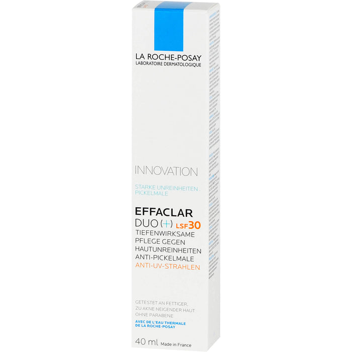 La Roche-Posay Effaclar Duo (+) LSF 30 tiefenwirksame Pflege gegen Hautunreinheiten, 40 ml Cream