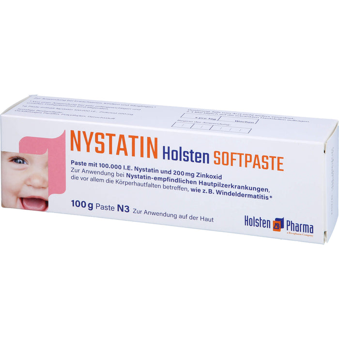 Nystatin Holsten Softpaste, Paste zur Anwendung auf der Haut, 100 g Crème