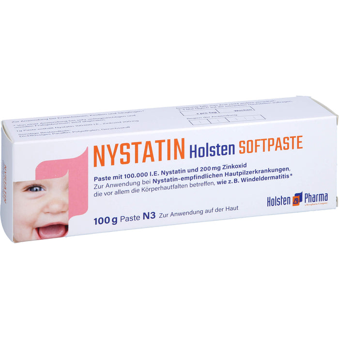 Nystatin Holsten Softpaste, Paste zur Anwendung auf der Haut, 100 g Crème
